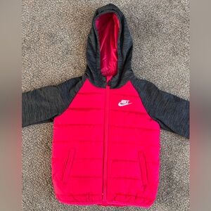 Nike Fuchsia and Charcoal Hooded Jacket